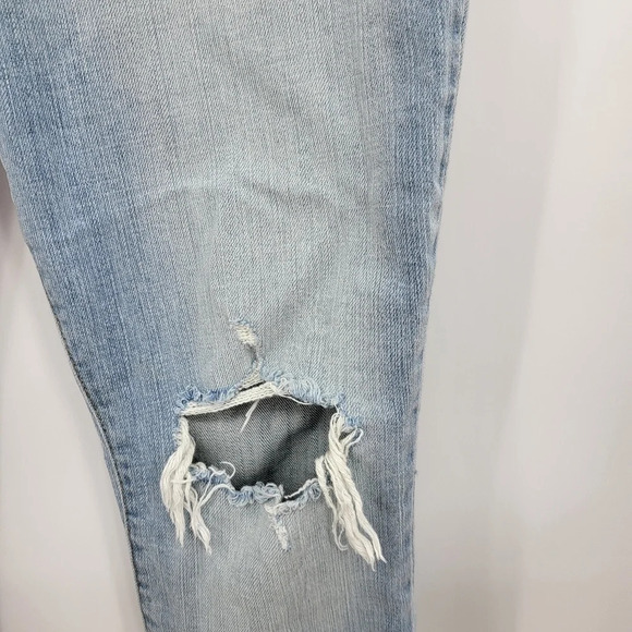 Pistola Audrew Mid Rise Skinny Light Wash Step Hem Distressed Jeans Sz 29 - Picture 4 of 15